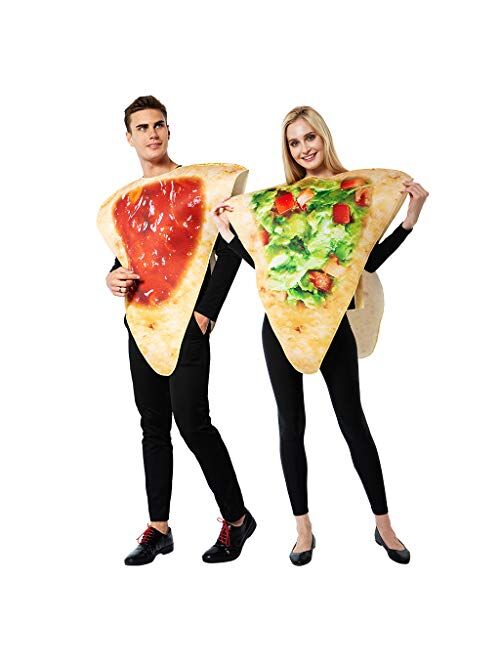 ReneeCho Adult Couple Halloween Costume Tortilla Chips Mens Food Mascot Womens Match Outfit, Couple Chip Costume - 2 Piece, One Size