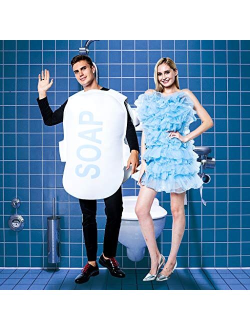 ReneeCho Couple Halloween Loofah & Soap Costume Adults Funny Matching Bubble Outfit Sets, Loofah and Soap - 2 Piece, One Size