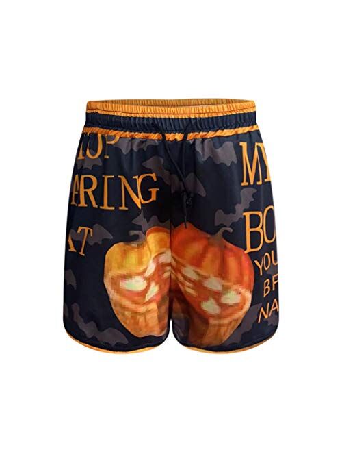 LATINDAY 2PC Funny Boxers, Novelty Boxer Beach Shorts, Humorous Underwear, for Couple