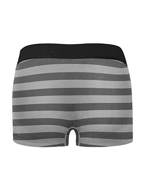Customized Face Men's Boxer Briefs Underwear Shorts Underpants with Photo All Mine All Gray Stripe