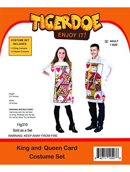 Tigerdoe King and Queen Card Costume - Poker Cards Costume - Couple Costume - Chess Piece Hats - King & Queen of Hearts
