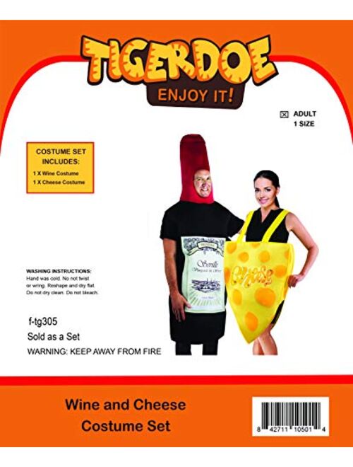 Tigerdoe Couples Costumes - Wine & Cheese Costume - Funny Adult Halloween Costumes - Food Costume - 2 Pc