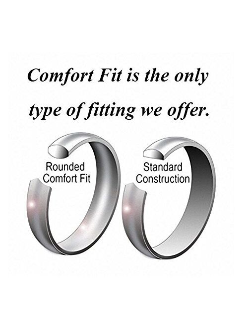 CROWNAL 4mm 6mm 8mm Black/Silver/Gunmetal/Gold Tungsten Wedding Couple Bands Rings Men Women Matte Brushed Finish Center Engraved I Love You Size 4 to 17