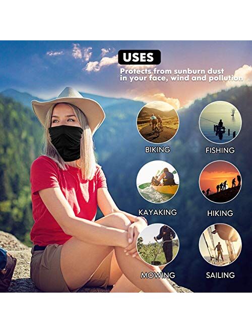 [8-Pack] Neck Gaiter Scarf, Breathable Bandana Face Bandana Cover Cooling Neck Gaiter for Men Women Cycling Hiking Fishing.