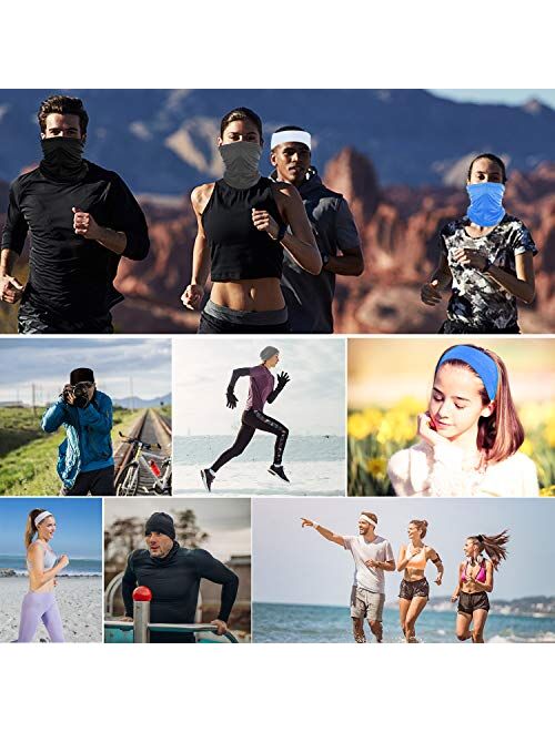 [8-Pack] Neck Gaiter Scarf, Breathable Bandana Face Bandana Cover Cooling Neck Gaiter for Men Women Cycling Hiking Fishing.