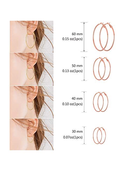Cuicanstar Hoop Earrings - Stainless Steel Hypoallergenic Dainty Sculpture Geometric Filigree Huggie Hoop Loop Earrings for Women Girls Set.