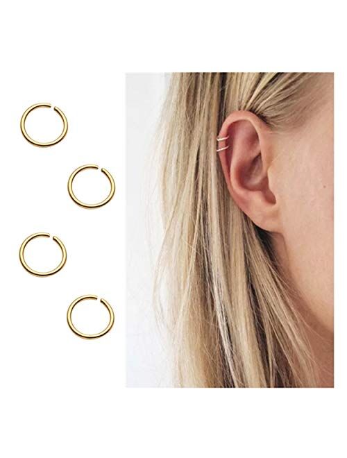 NZDLM Hoop cartilage earring fake earrings nose rings septum nose ring stainless steel for women men girls