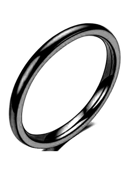 1.5mm Stainless Steel Classical Plain Stackable Wedding Band Ring