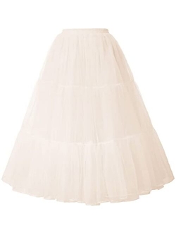 Women's Ankle Length Petticoats Wedding Slips Plus Size S-3X