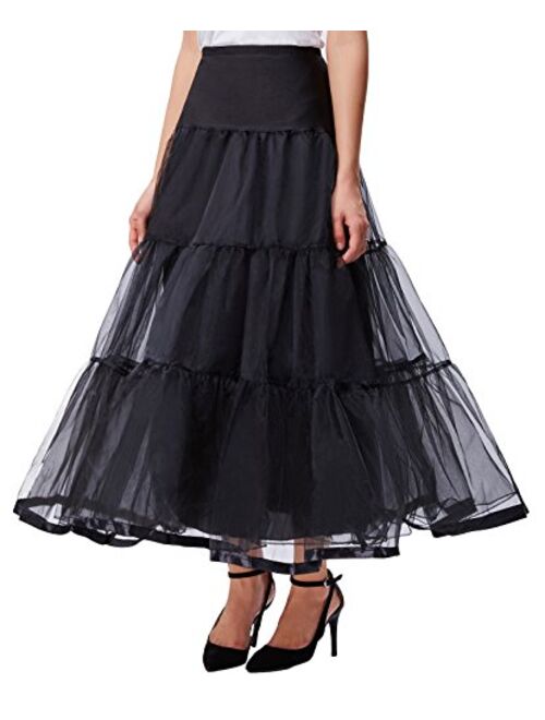 GRACE KARIN Women's Ankle Length Petticoats Wedding Slips Plus Size S-3X