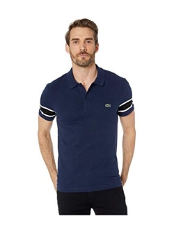 Mens Short Sleeve Stretch Pique Semi-Fancy Slim Fit Polo Shirt