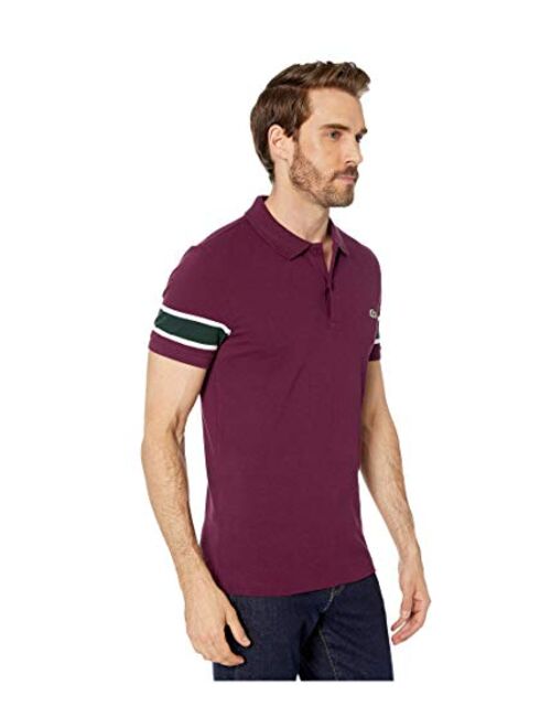Lacoste Mens Short Sleeve Stretch Pique Semi-Fancy Slim Fit Polo Shirt