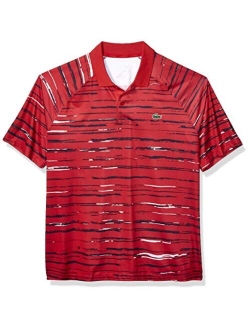 Mens Sport Short Sleeve Novak Printed Raglan Polo Shirt