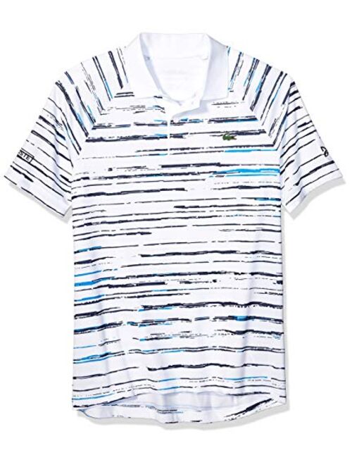 Lacoste Mens Sport Short Sleeve Novak Printed Raglan Polo Shirt