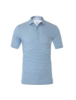 EAGEGOF Regular Fit Men's Shirt Stretch Tech Performance Golf Polo Shirt Short Sleeve