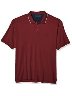 Men's Big and Tall Classic Fit Short Sleeve Solid Tipped Collar Soft Polo Shirt