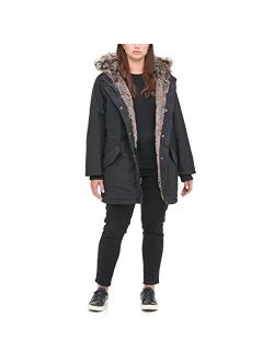 Women's Faux Fur Lined Hooded Parka Jacket(Standard and Plus Size)