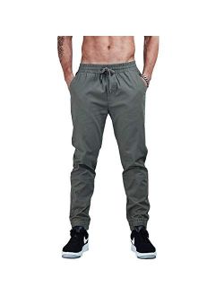 AIMPACT Men's Chino Jogger Pants Casual Fitted Cotton Camo Twill Jogging Trouser