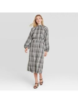 Women's Long Sleeve Smocked Dress - A New Day