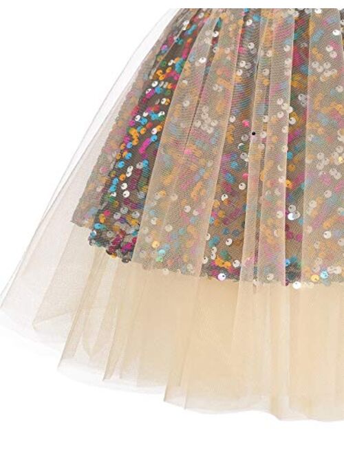 Dressystar Women Tutu Mini Sequins Skirts Tulle Petticoat Princess Ballet Party Skirt
