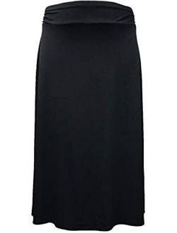 LEEBE Women's Plus Size Maxi Skirt (1X-5X)