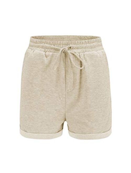 Famulily Women's Summer Beach Shorts Casual Comfy Pajama Shorts with Drawstring