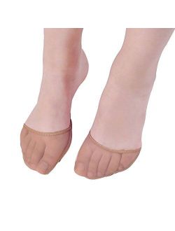 Triplewood Women's Toe Topper Socks Non Slip Toe Cover No Show Half Socks with Cushion Pad 3 Pairs