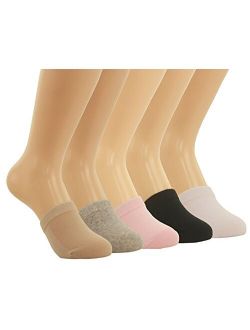 Anlaey 5 Pairs Toe Topper Socks Cotton High Heel Toe Cover No Show Half Socks for Women