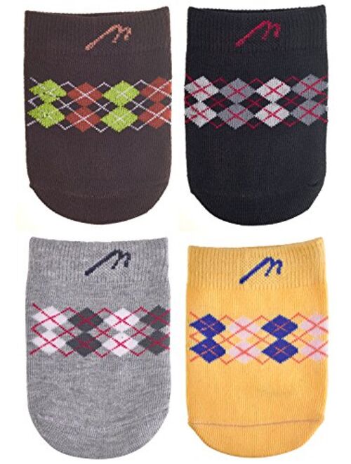 MABUA Argyle Women Seamless Toe Topper Liner Socks 4 Pairs.