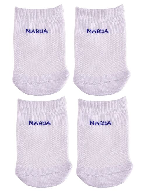 Mabua Anti-slip Breathable White Half Toe Socks, 5 Pairs