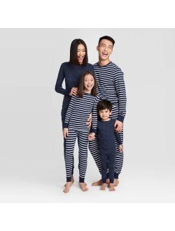 Navy Striped and Polka Dot Mix and Match Family Pajamas Collection
