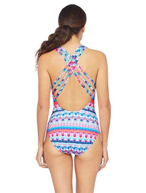 La Blanca Women's Multi Strap Cross Back One Piece Swimsuit
