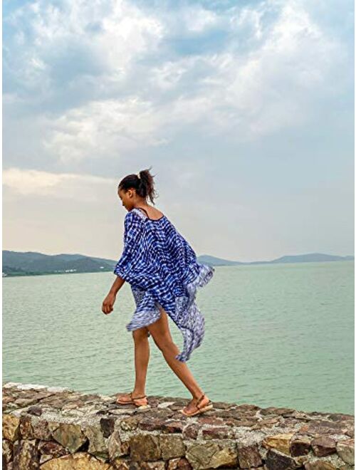 Moss Rose Women's Swimsuit Cover up Beach Kaftan for Bathing Suit with Floral Pattern