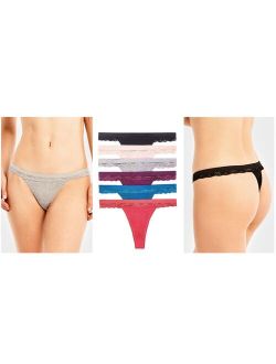 6 Pack of Sexy Lace Thong Panties Underwear Cotton Several Colors and Patterns