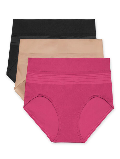 Blissful Benefits by Warner's Women's No Muffin Top Seamless Brief, 3-Pack