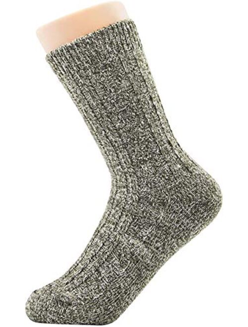 Century Star Womens Athletic Socks Knit Pattern Sports Socks Winter Wool Socks Crew Cut Cashmere Socks Warm Soft Socks