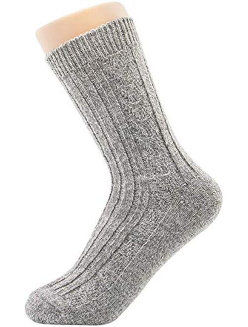 Century Star Womens Athletic Socks Knit Pattern Sports Socks Winter Wool Socks Crew Cut Cashmere Socks Warm Soft Socks
