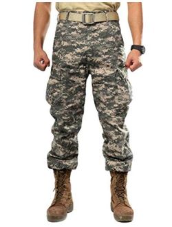 ZLSLZ Men's Military Tactical Casual Camouflage Multi-Pocket BDU Cargo Pants Trousers