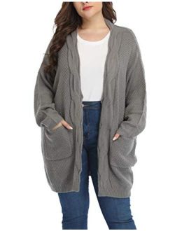 Shiaili Classic Plus Size Sweaters Thick Oversized Long Cardigans for Women