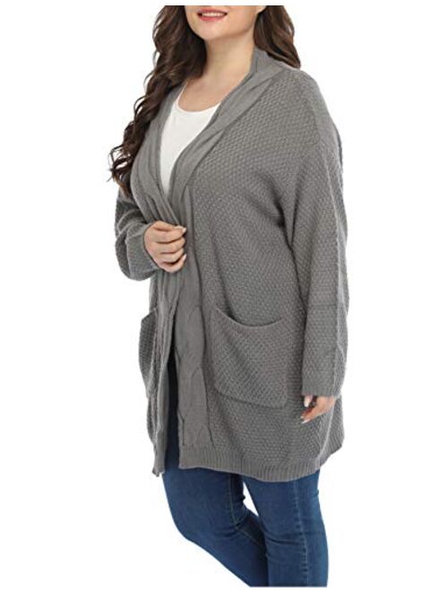 Shiaili Classic Plus Size Sweaters Thick Oversized Long Cardigans for Women