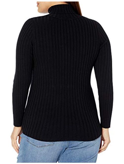 The Drop Women's Amy Fitted Turtleneck Ribbed Sweater