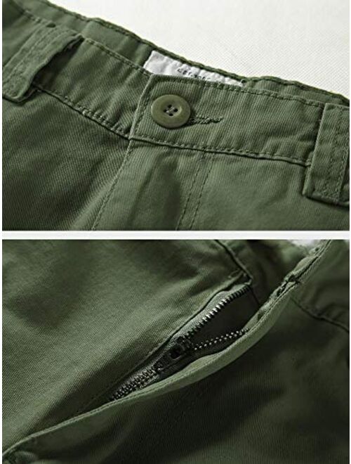 AKARMY Men's Rip-Stop Cotton Casual Cargo Pants, Military Tactical Pants Work Relaxed Fit Combat Trousers with 9 Pockets