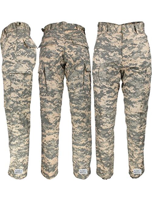 Mens ACU Digital Camo Poly/Cotton Military BDU Army Fatigues Cargo Pants with Pin