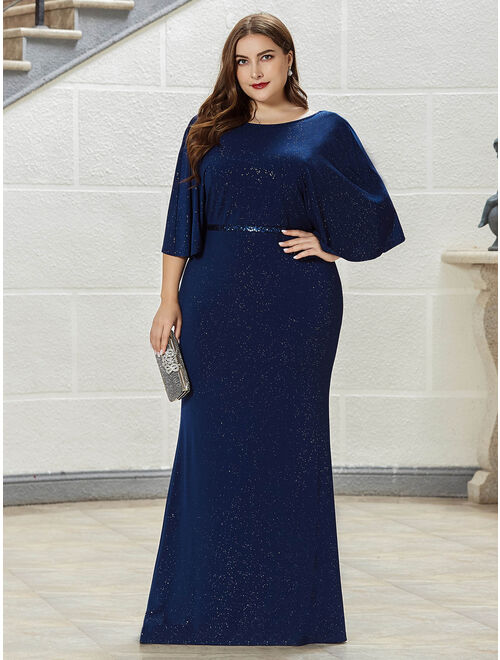 Ever-Pretty Evening Dress for Party Elegant Long Wedding Guest Dress 00527 Navy Blue US20