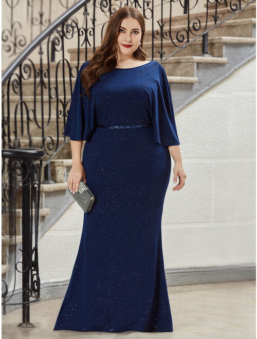 Ever-Pretty Evening Dress for Party Elegant Long Wedding Guest Dress 00527 Navy Blue US20