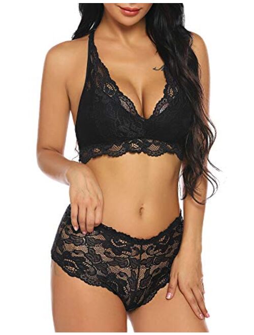 East doll Sexy Lingerie for Women High Waist Bra and Panty Set Strappy Babydoll Bodysuit