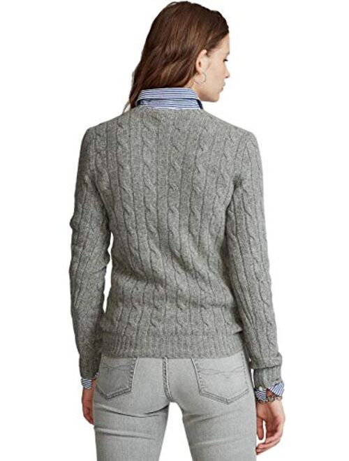 Polo Ralph Lauren RALPH LAUREN Women's Crewneck Cable Knit Pony Logo Sweater