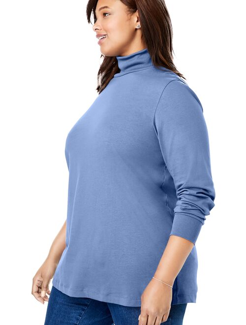 Woman Within Plus Size Perfect Long Sleeve Turtleneck
