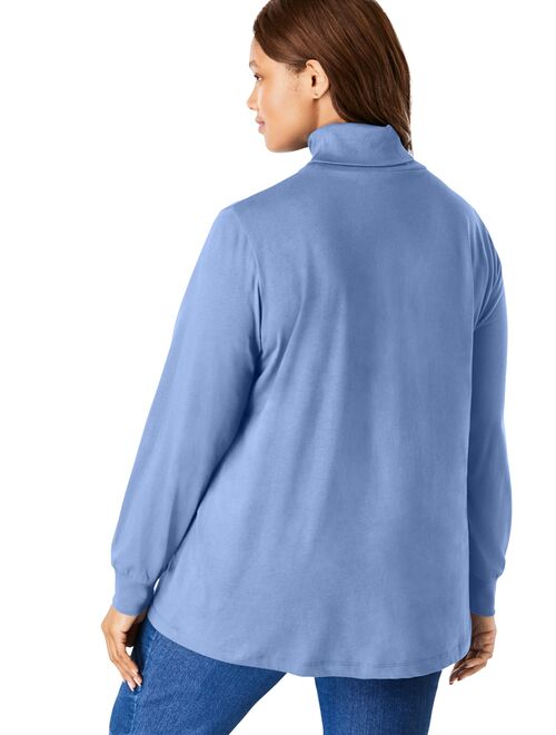 Woman Within Plus Size Perfect Long Sleeve Turtleneck