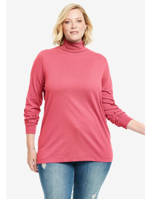 Woman Within Plus Size Perfect Long Sleeve Turtleneck